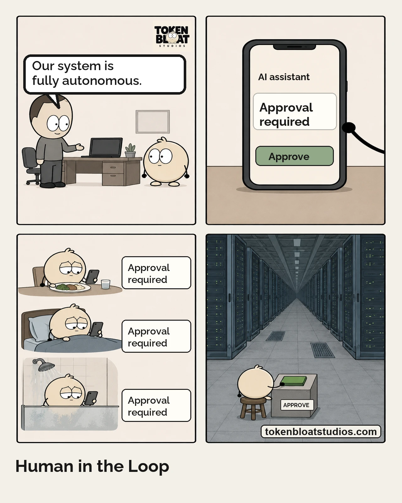 Token Bloat Studios Comic — Human in the Loop