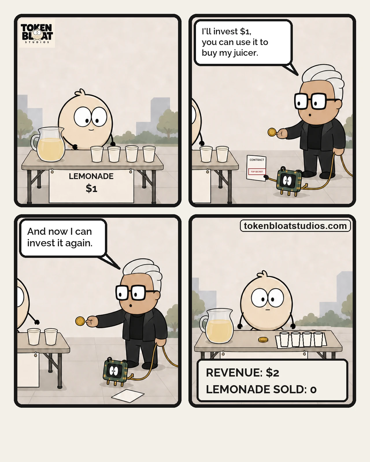 Token Bloat Studios Comic — Lemonade Stand