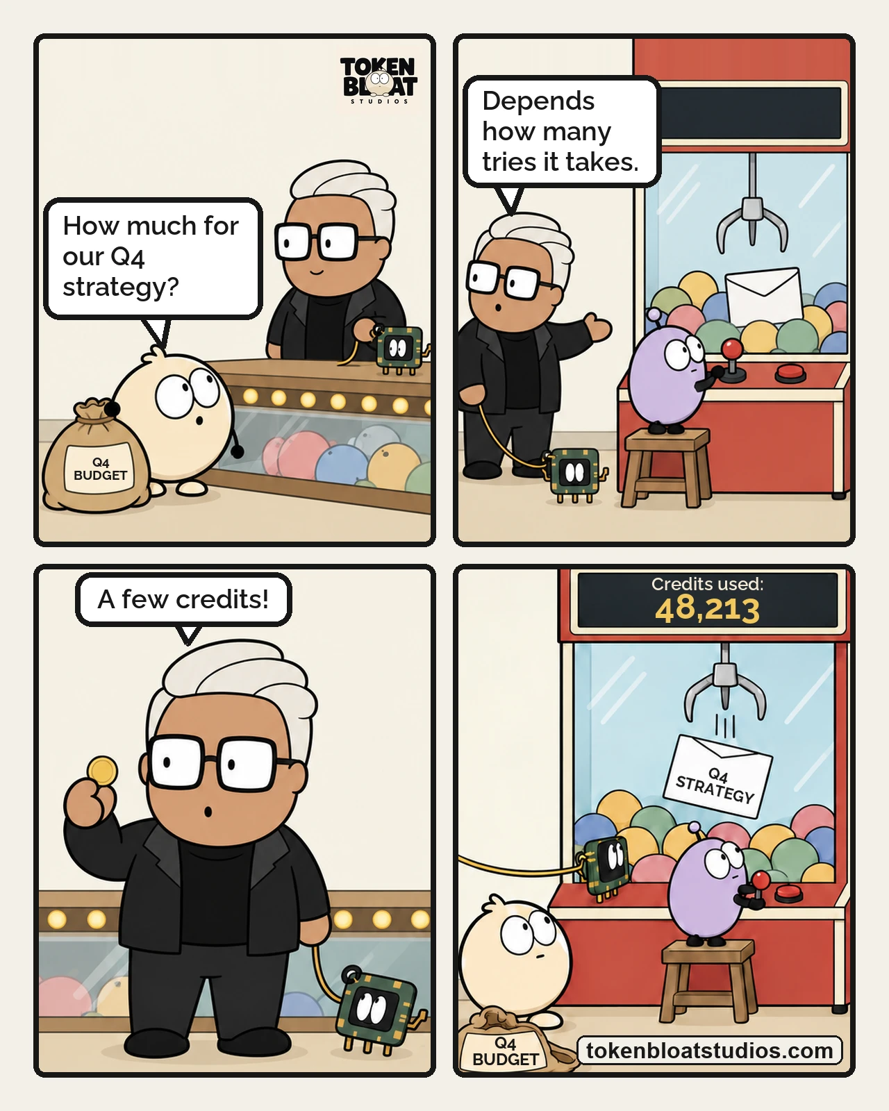 Token Bloat Studios Comic — Prize Counter