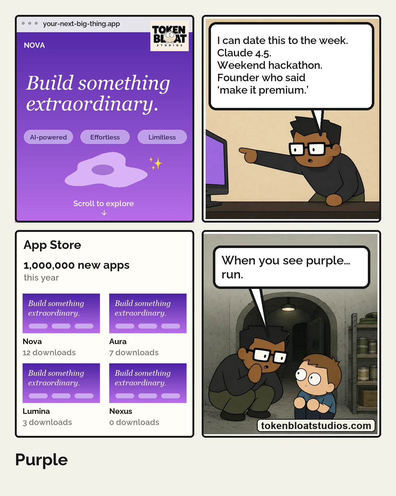 Token Bloat Studios Comic — Purple